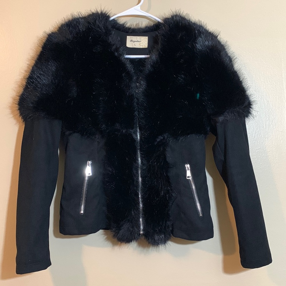 Regular Faux Fur Jacket Size L